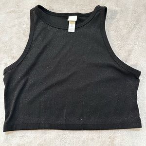 black, sparkly, cropped tank top